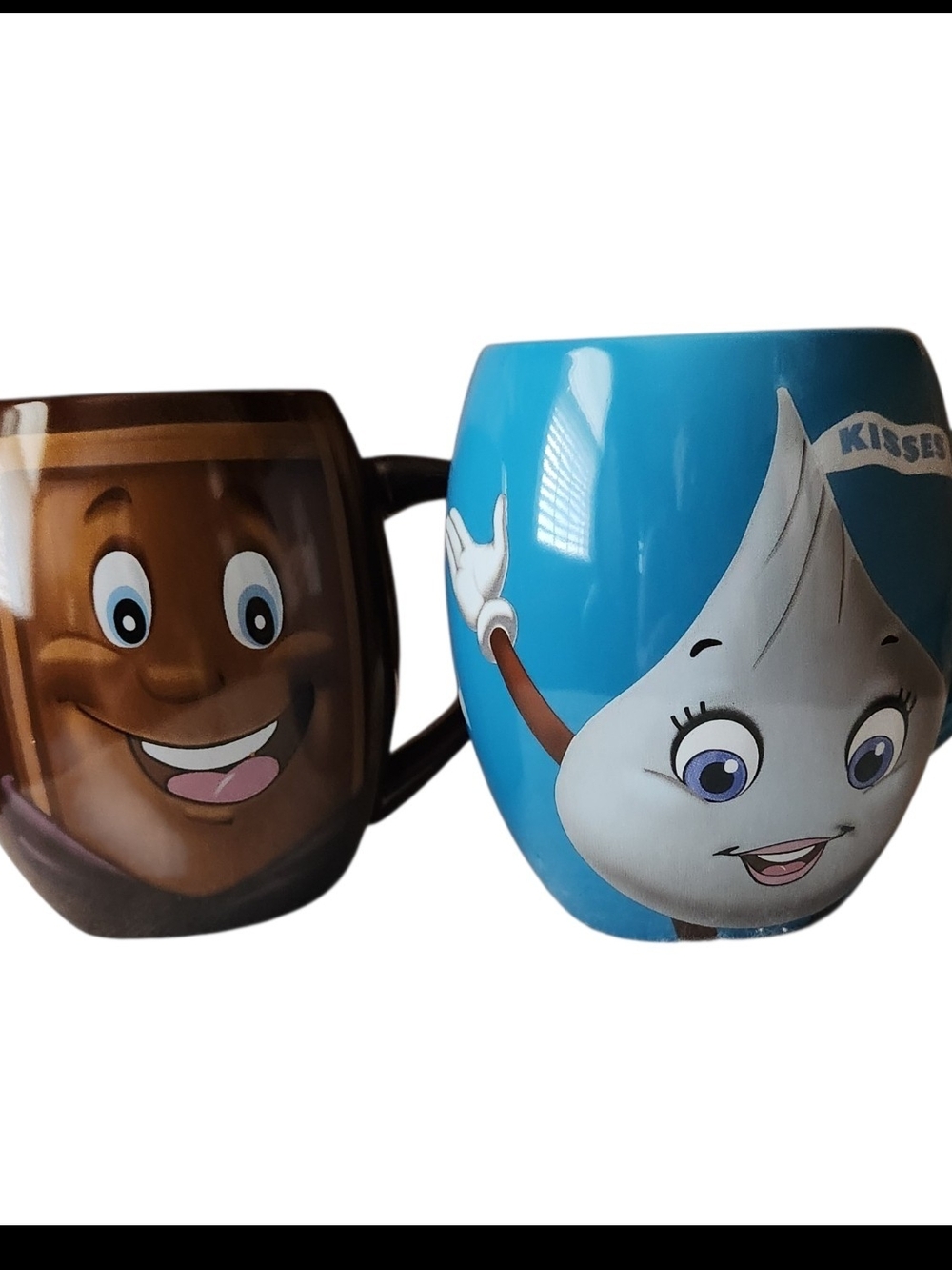 Hershey Kisses His And Hers Smiling 16 Oz Collectible Mugs- Rare To Have Both